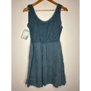 Vintage Basement USA Blue Textured Sleeveless Dress Women's Size 1